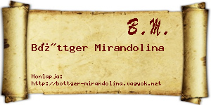 Böttger Mirandolina névjegykártya